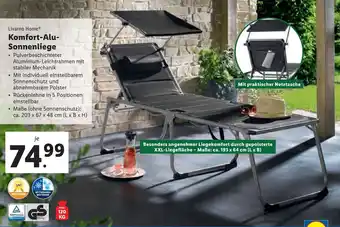 Lidl Komfort-Aluminium-Sonnenliege 203 x 67 x 48 cm Angebot
