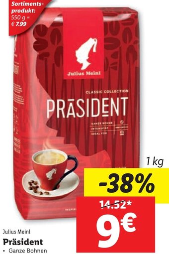 Lidl Präsident 1 kg Angebot