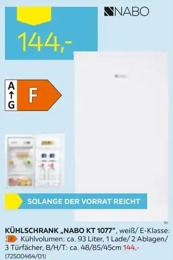 Möbelix Kühlschrank Nabo KT 1077 48/85/45cm Angebot