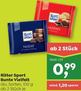 ADEG Ritter Sport Bunte Vielfalt 100 g Angebot