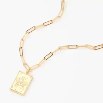 Claire's Gold rectangle zodiac symbol pendant necklace - cancer Angebot