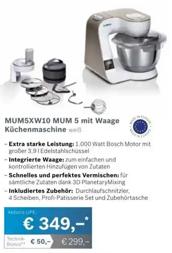 Expert MUM5XW10 MUM 5 Mit Waage Küchenmaschine Angebot