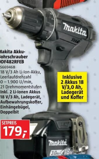 Bauhaus Akku Bohrschrauber DDF482RFEB Angebot