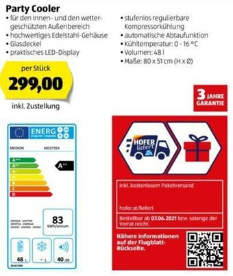 Hofer Party Cooler Angebot