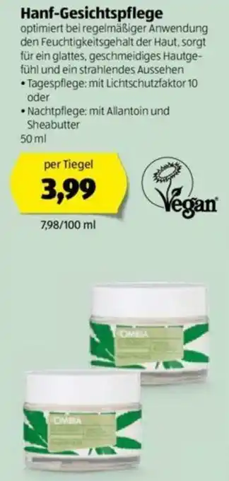 Hofer Hanf Gesichtspflege 50ml Angebot