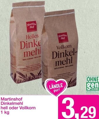 Sutterlüty Martinshof Dinkelmehl hell oder Vollkorn 1 kg Angebot