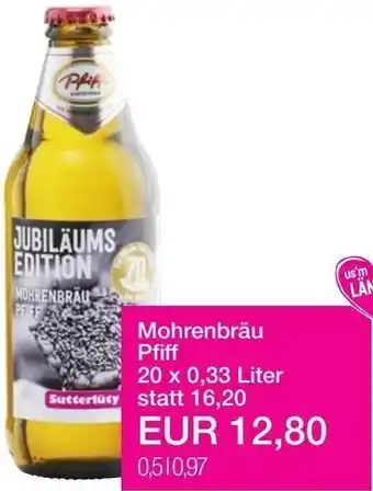 Sutterlüty Mohrenbräu Pfiff 20 x 0,33 Liter Angebot