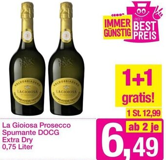 Sutterlüty La Gioiosa Prosecco Spumante DOCG Extra Dry 0,75 Liter Angebot