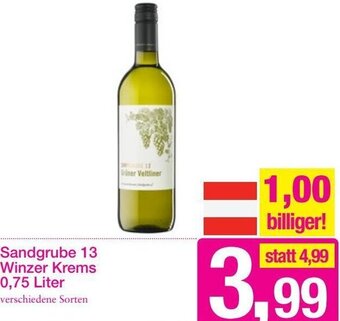 Sutterlüty Sandgrube 13 Winzer Krems 0,75 Liter Angebot