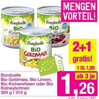 Sutterlüty Bonduelle Bio Goldmais, Bio Linsen, Bio Kichererbsen oder Bio Kidneybohnen 300 g/ 310 g Angebot