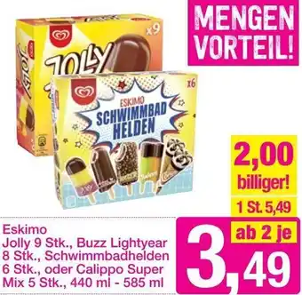Sutterlüty Eskimo Jolly 9 Stk., Buzz Lightyear 8 Stk., oder Calippo Super Mix 5 Stk. 440 ml-585 ml Angebot