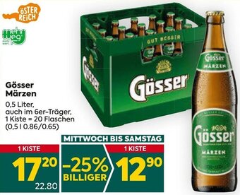 Billa Gösser Märzen 0,5 Liter Angebot