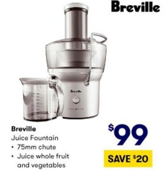 BIG W Breville Juice Fountain offer