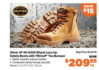 RSEA Safety Oliver At 45-632z Wheat Lace Up Safety Boots With Tectuff Toe Bumper offer