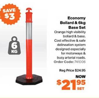 Economy Bollard & 6kg Base Set