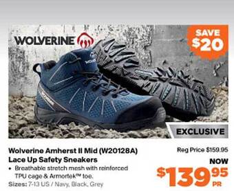 RSEA Safety Wolverine Amherst Ii Mid Lace Up Safety Sneakers offer