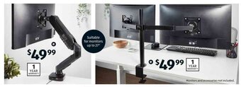 ALDI Single Arm Gas Spring Monitor Mount or Dual Arm Monitor Mount offer