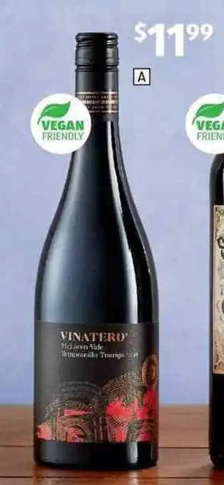 ALDI Vinatero Limited Release mcLaren Vale Tempranillo Touriga 2019 750ml offer