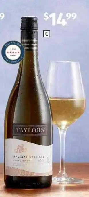 ALDI Taylors Special Release Adelaide Hills and Clare Valley Chardonnay 2019 750ml offer
