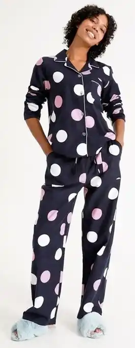 Myer Soho Flannel Pyjama Set - Spot Print offer
