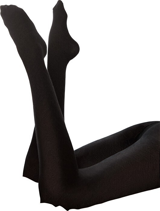 Ambra Velvet Fleece Tights in Black 