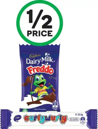 Woolworths Cadbury Freddo or Caramello Koala 35g, or Curly Wurly 21.5g or Cadbury Chomp Bar 30g offer
