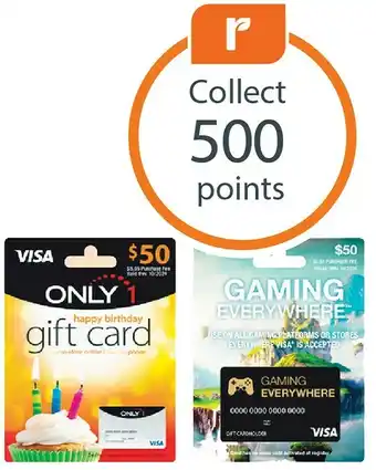 $50 Visa Only 1 or Visa Everywhere Gift Card^ u2013 Includes $5.95 Purchase Fee