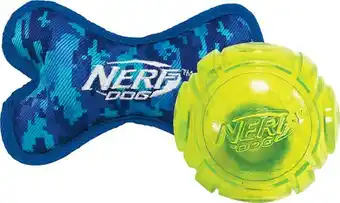 Nerf Camo Crunch & Squeak Dog Toy or Nerf LED Glow Dog Ball