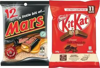 Coles Mars or Skittles Funsize 144g-216g or Nestlé Fun Pack 140g-185g offer