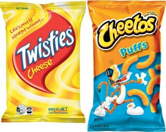 Coles Twisties, Burger Rings or Cheetos Snacks 80g-90g offer