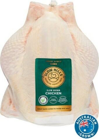 Coles Slow Hills Free Range RSPCA Approved Whole Chicken offer