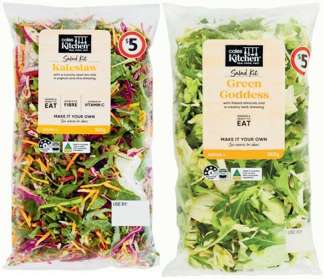 Coles Kitchen Salad or Cooking Kit 265g500g Pack offer at Coles