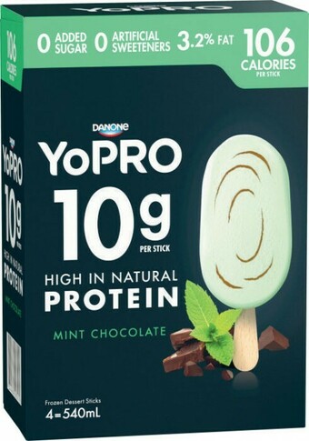 Coles Danone YoPro Sticks 4 Pack 540mL offer