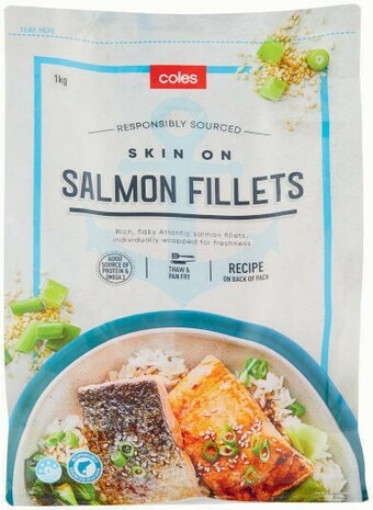 Coles Coles Frozen Salmon Fillets 1kg offer