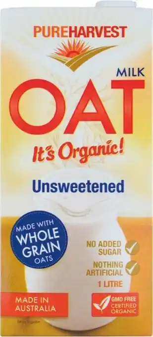 Coles Pureharvest Organic Unsweetened Oat Milk 1 Litre offer