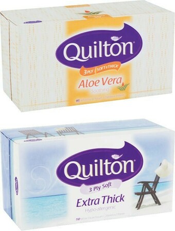 Coles Quilton 3 Ply Facial Tissues 95 Pack or 110 Pack offer
