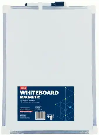 Coles Coles Magnetic Whiteboard with Marker 35cmx25cm offer