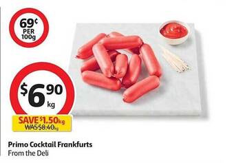Coles Primo Cocktail Frankfurts offer