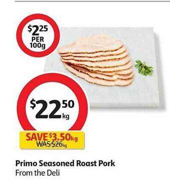 Coles Primo Seasoned Roast Pork offer