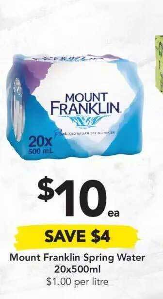 Drakes Mount Franklin Spring Water offer