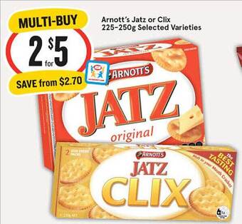 IGA Arnott's Jatz Or Clix offer