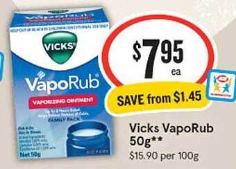 IGA Vicks Vaporub 50g offer