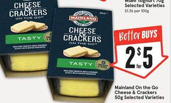 IGA Mainland On The Go Cheese & Crackers offer