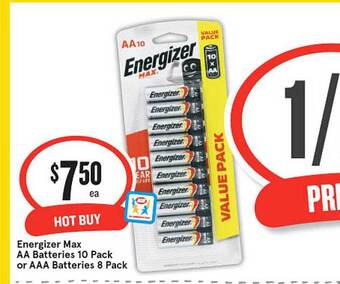 IGA Energizer Max Aa Batteries Or Aaa Batteries offer