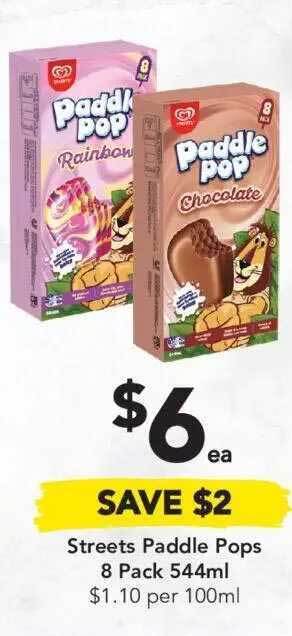 Drakes Streets Paddle Pops offer