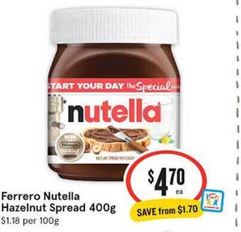 IGA Ferrero Nutella Hazelnut Spread offer