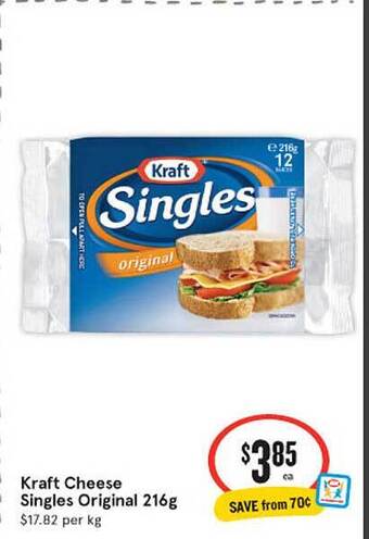 IGA Kraft Cheese Singles Original offer