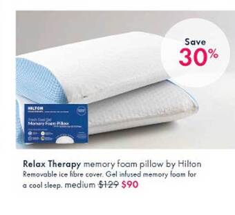 Pillow Talk Relax Therapy Memory Foam Pillow By Hilton offer