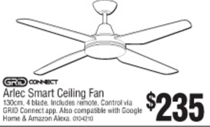 Arlec Smart Ceiling Fan 130cm offer at 