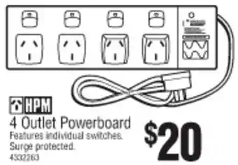 Bunnings 4 Outlet Powerboard offer